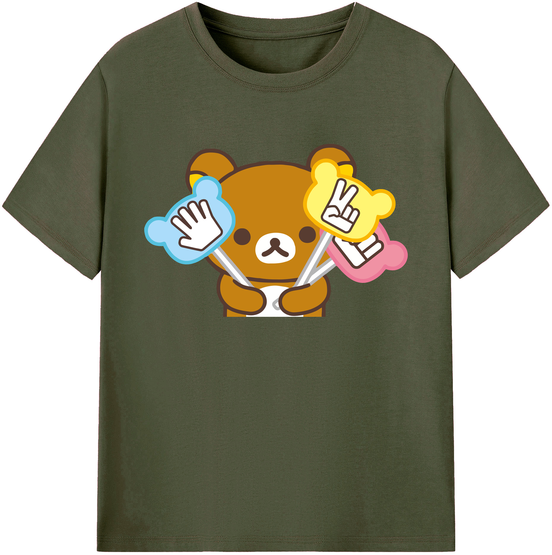 （画像用） リラックマ リラックマ キイロイトリ Rilakkuma Korilakkuma Kiiroitori 綿100％ メンズ半袖Tシャツ｜肌触りやわらか＆通気性